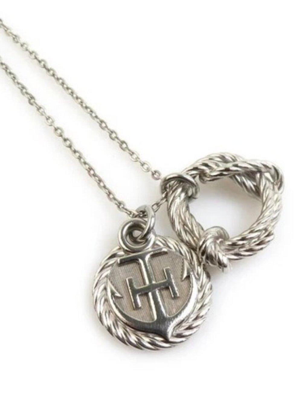 Auth HERMES Necklace Silver Metal - 56520a